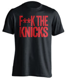 f**k the knicks chicago bulls black tshirt