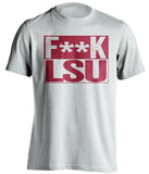 f**k lsu alabama crimson tide white shirt