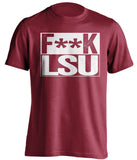 f**k lsu alabama crimson tide red shirt