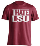 i hate lsu alabama crimson tide red shirt