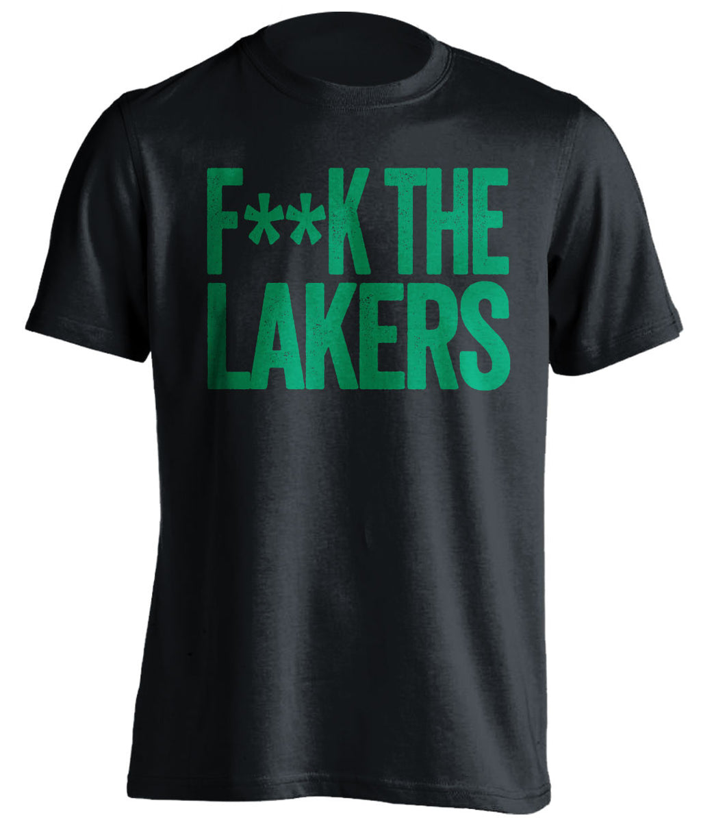 f**k the lakers boston celtics black tshirt