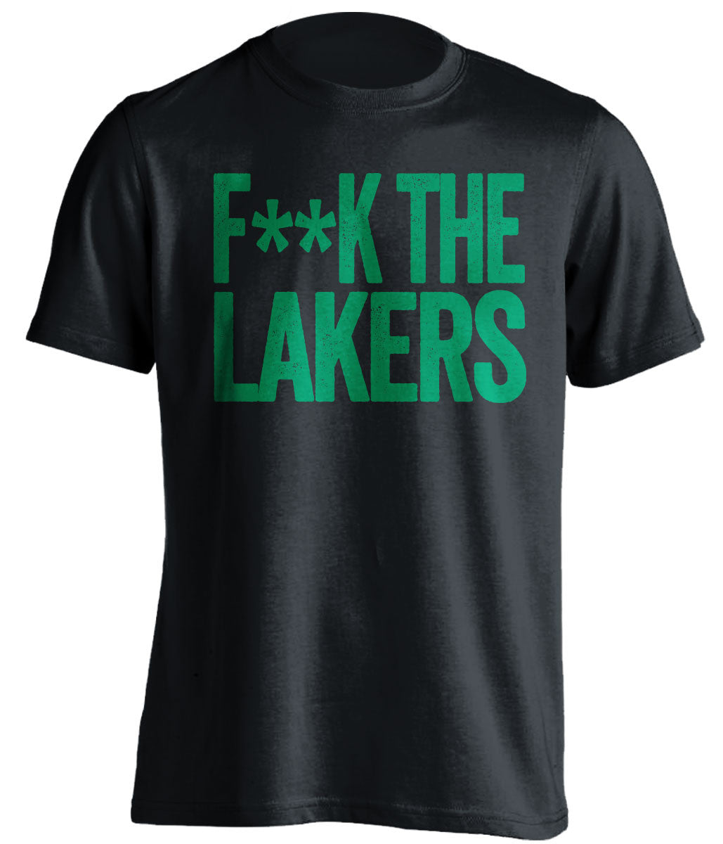f**k the lakers boston celtics black tshirt