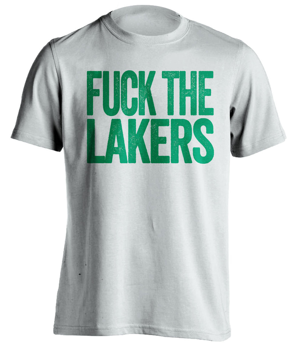 fuck the lakers boston celtics white tshirt