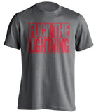 FUCK THE LIGHTNING Detroit Red Wings grey TShirt