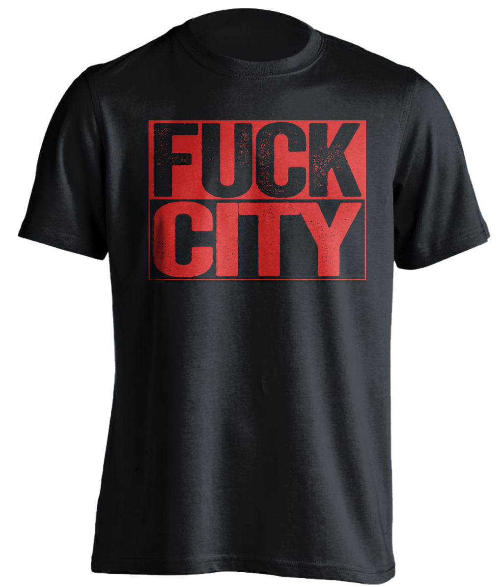 FUCK CITY Manchester United FC black TShirt