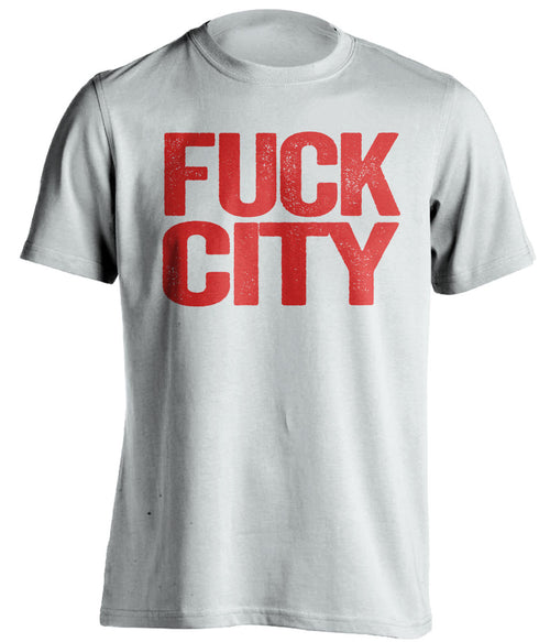 FUCK CITY Manchester United FC white Shirt