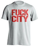 FUCK CITY Manchester United FC white Shirt