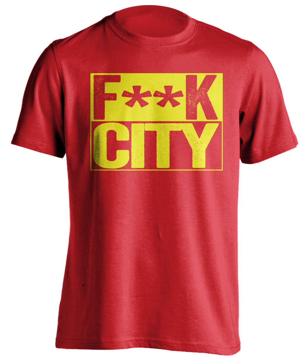 F**K CITY Manchester United FC red TShirt