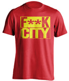 F**K CITY Manchester United FC red TShirt