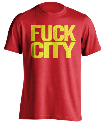 FUCK CITY Manchester United FC red Shirt