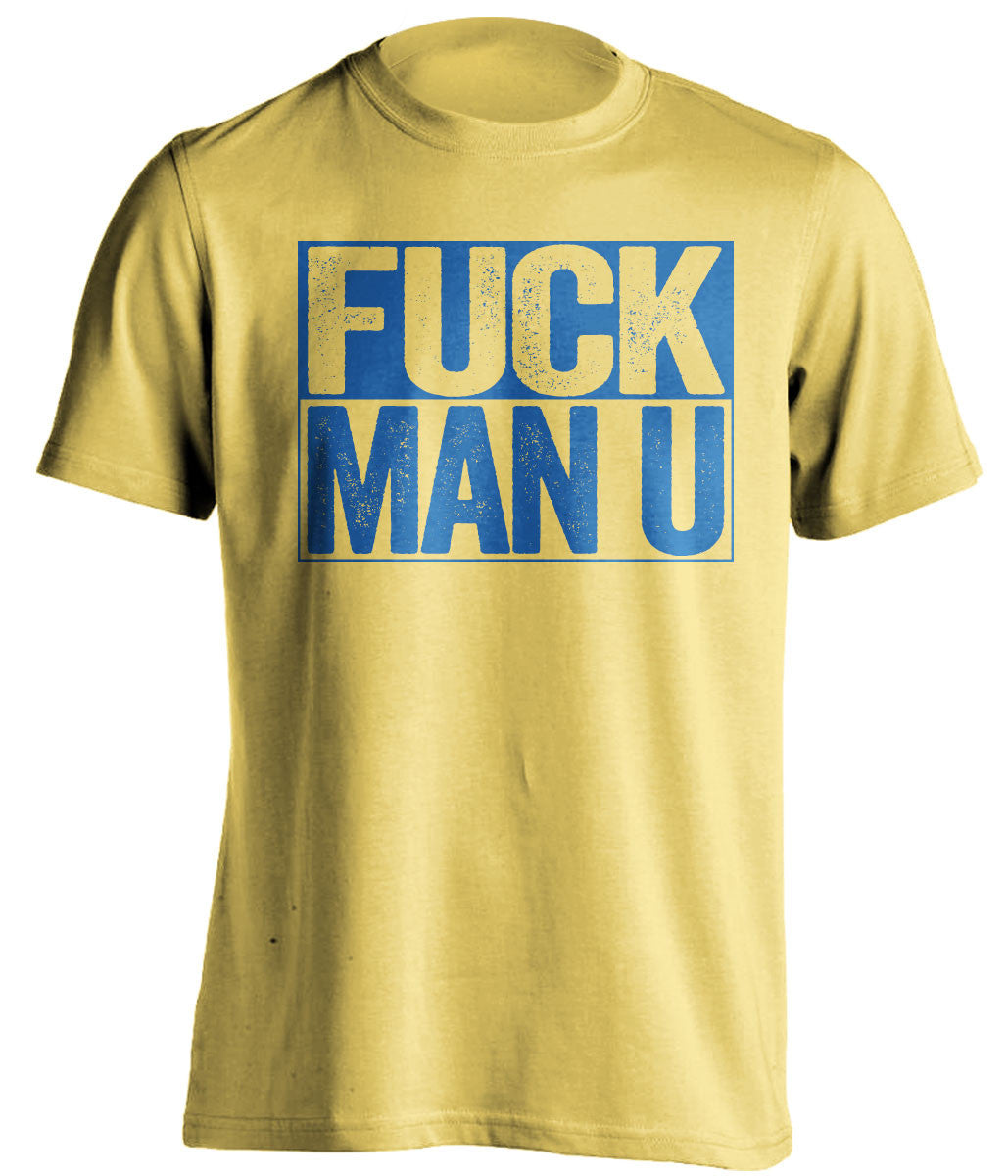 FUCK MAN U Leeds United FC yellow TShirt