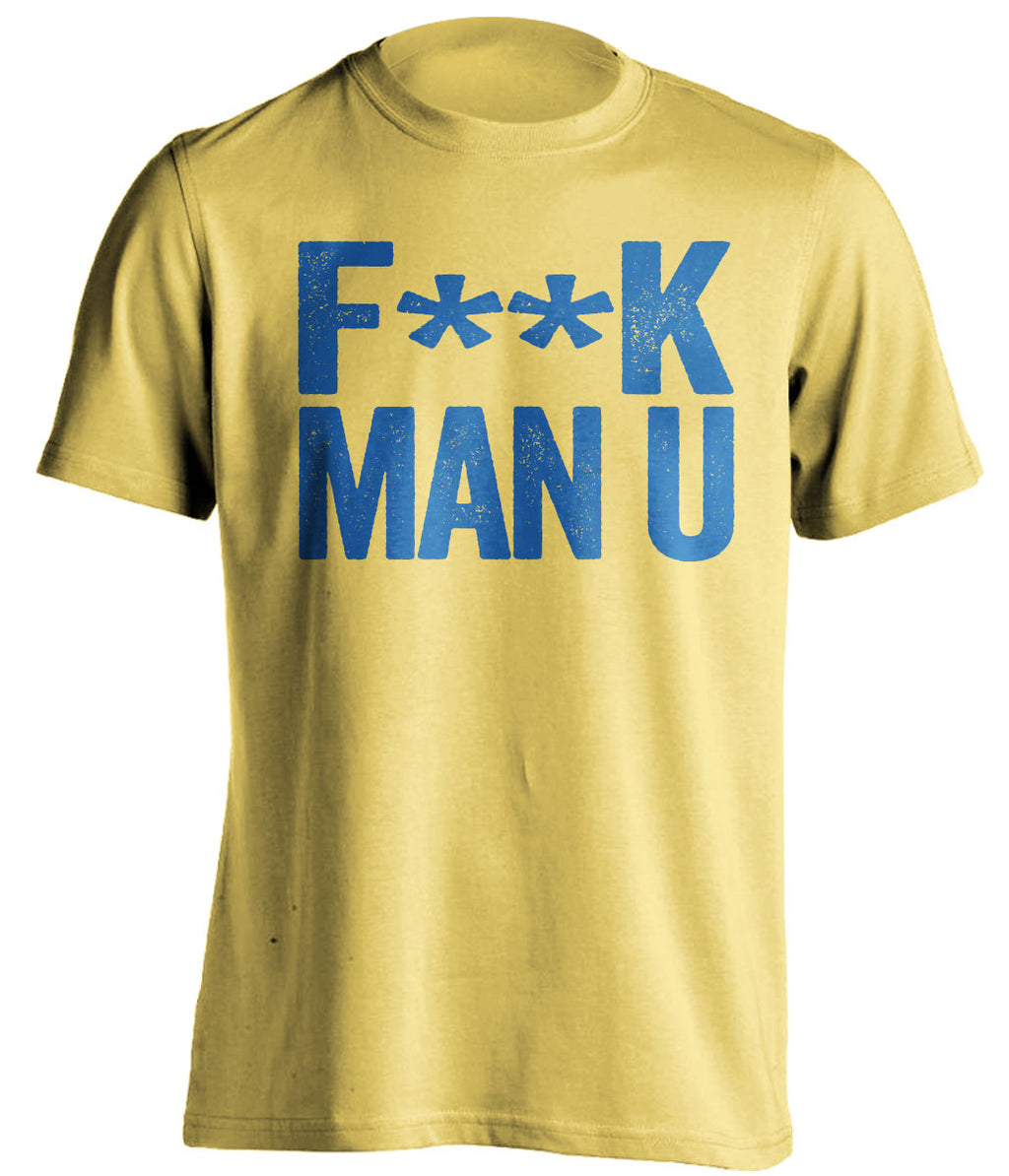 F**K MAN U Leeds United FC yellow Shirt