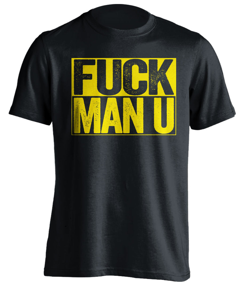 FUCK MAN U Leeds United FC black TShirt