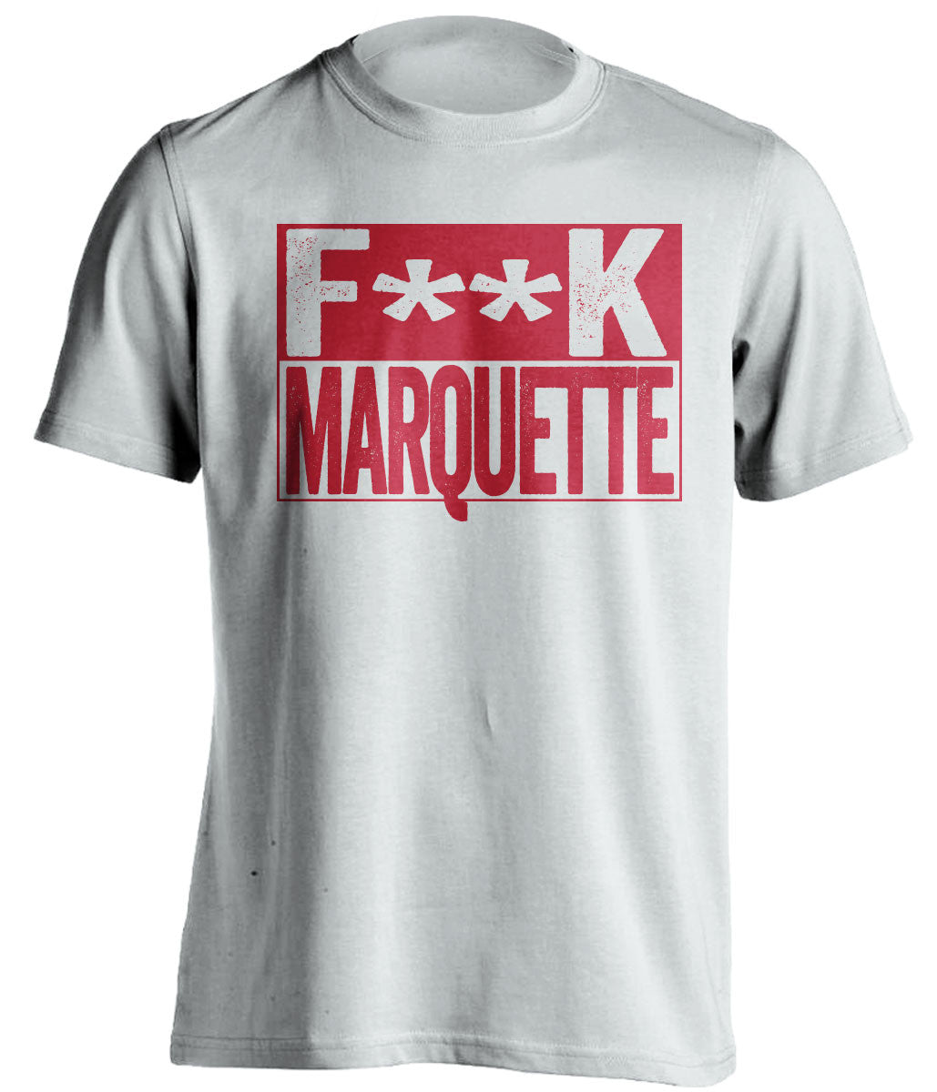 f**k marquette wisconsin badgers white tshirt