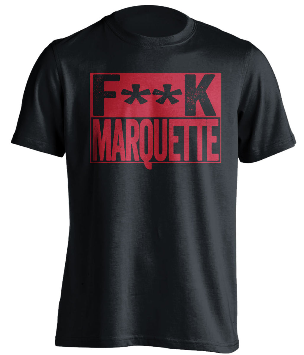 f**k marquette wisconsin badgers black tshirt