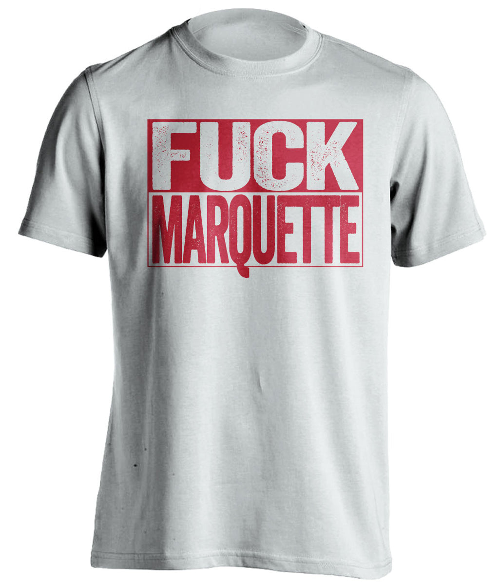 fuck marquette wisconsin badgers white shirt