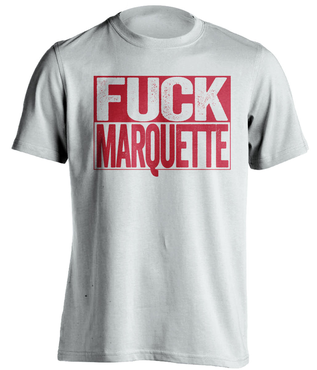 fuck marquette wisconsin badgers white shirt