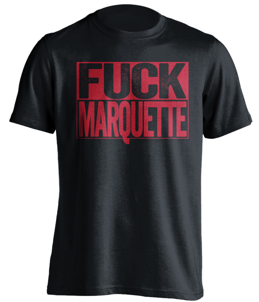 fuck marquette wisconsin badgers black shirt