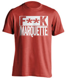 f**k marquette wisconsin badgers red tshirt