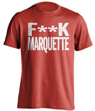 f**k marquette wisconsin badgers red shirt