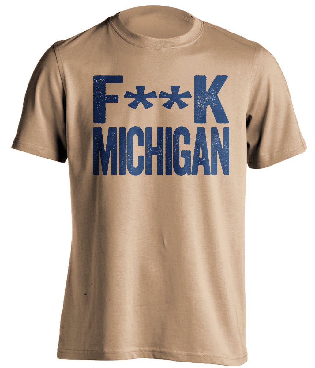 f**k michigan notre dame fighting irish white tshirt