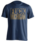 fuck michigan notre dame fighting irish blue shirt
