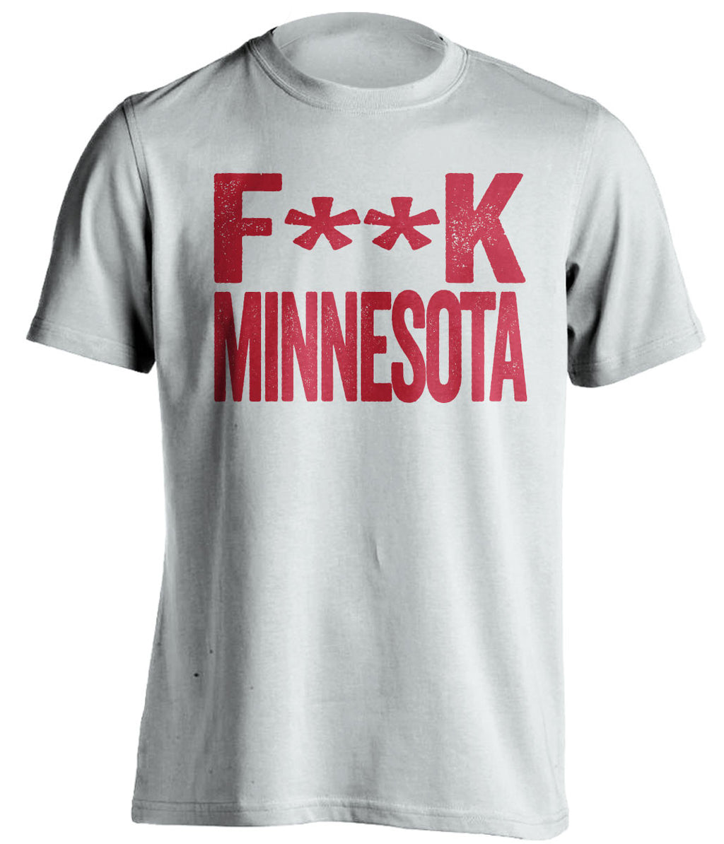 f**k minnesota wisconsin badgers white tshirt