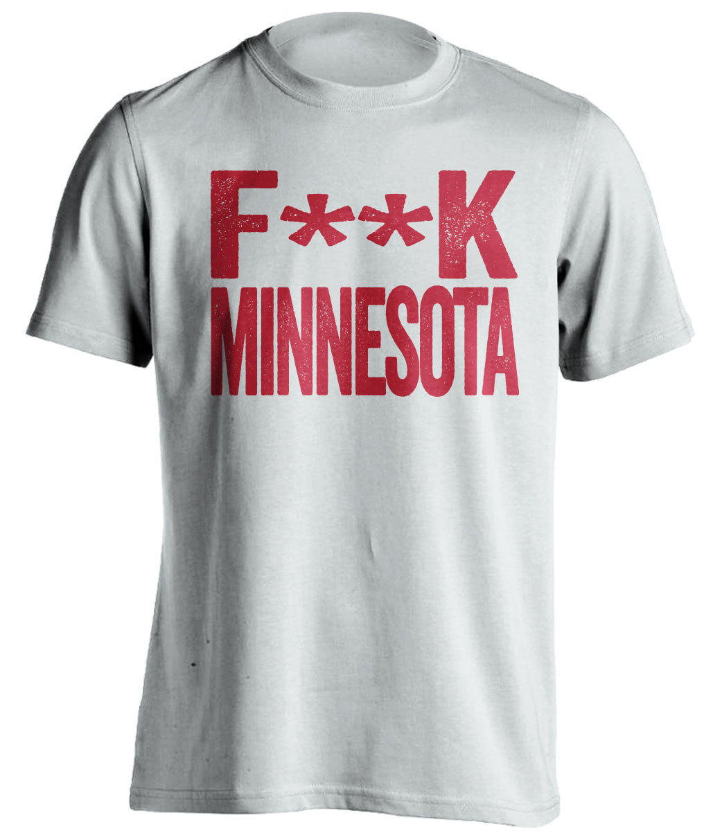 f**k minnesota wisconsin badgers white tshirt