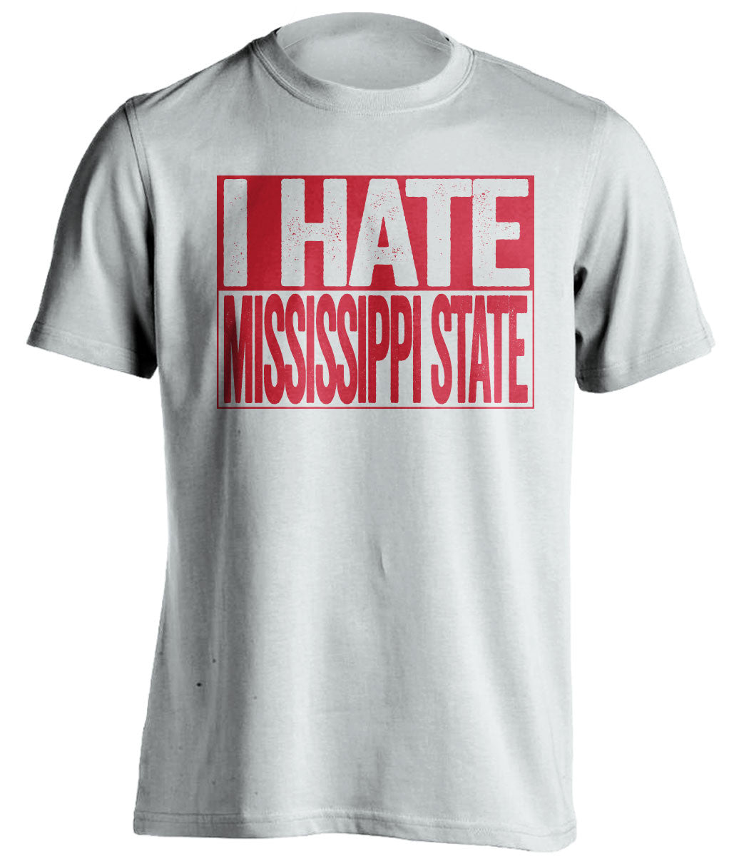 i hate mississippi state ole miss rebels white shirt