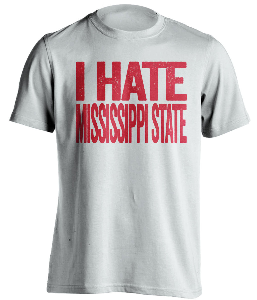 i hate mississippi state ole miss rebels white tshirt