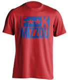 F**K MIZZOU Kansas Jayhawks red TShirt