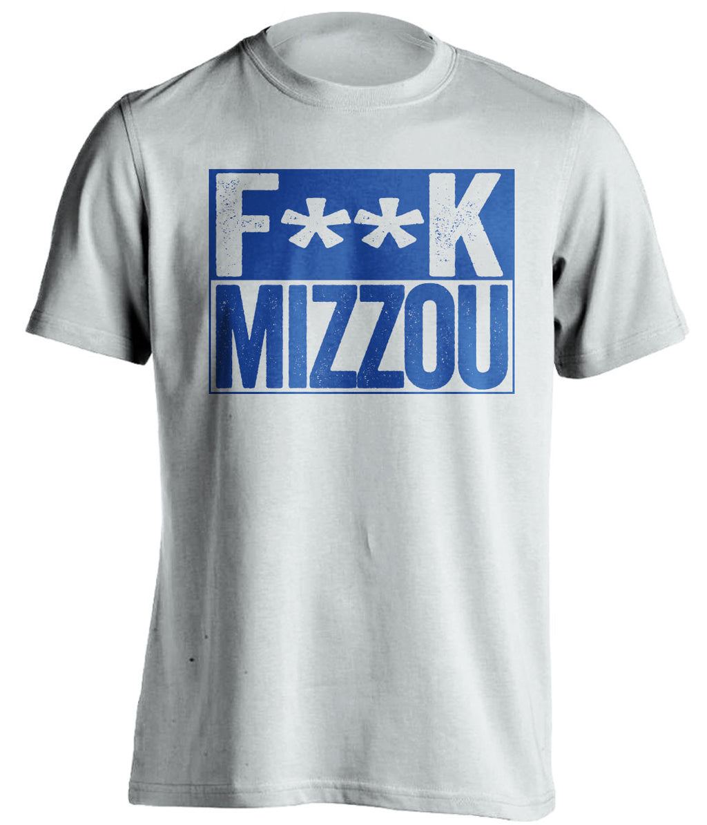 FUCK MIZZOU - Kansas Jayhawks Fan T-Shirt - Box Design - Beef Shirts