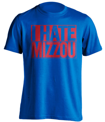 I Hate Mizzou Kansas Jayhawks blue TShirt