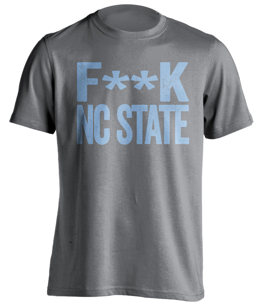 f**k nc state unc tarheels grey tshirt