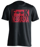 f**k nebraska wisconsin badgers black shirt