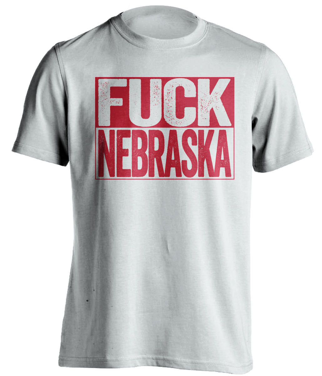 fuck nebraska wisconsin badgers white shirt