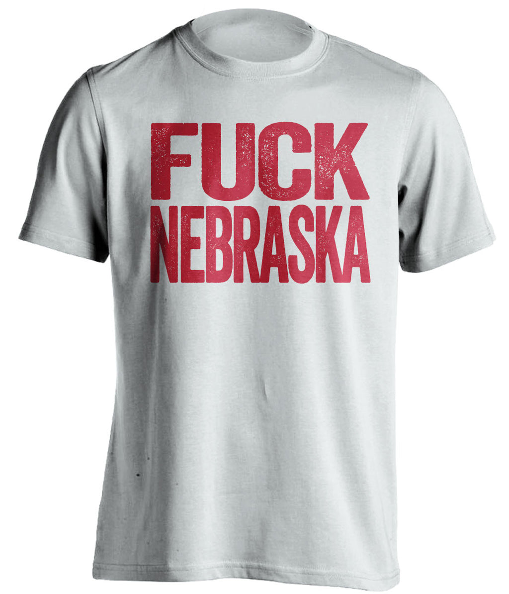 fuck nebraska wisconsin badgers white tshirt
