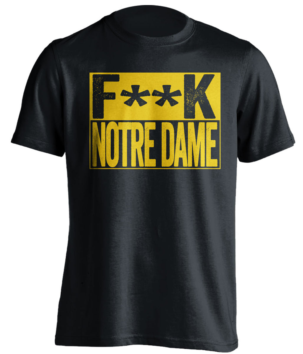 f**k notre dame michigan wolverines black shirt