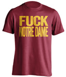 fuck notre dame usc trojans red tshirt