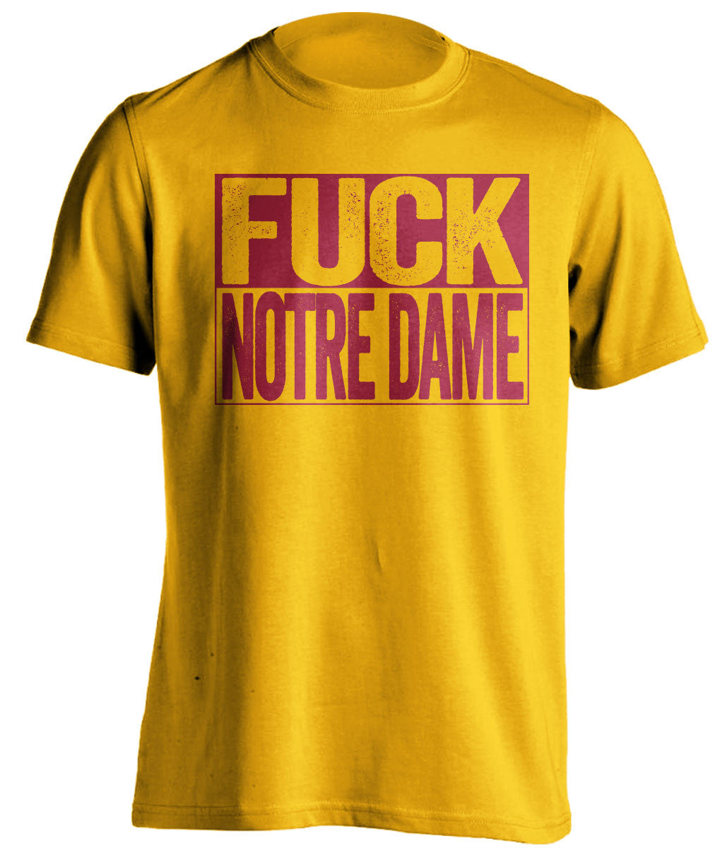fuck notre dame usc trojans gold shirt