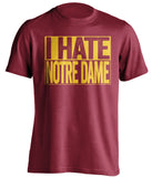 i hate notre dame usc trojans red shirt