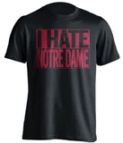 i hate notre dame usc trojans black shirt