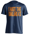 i hate the oakland a's los angeles angels blue tshirt