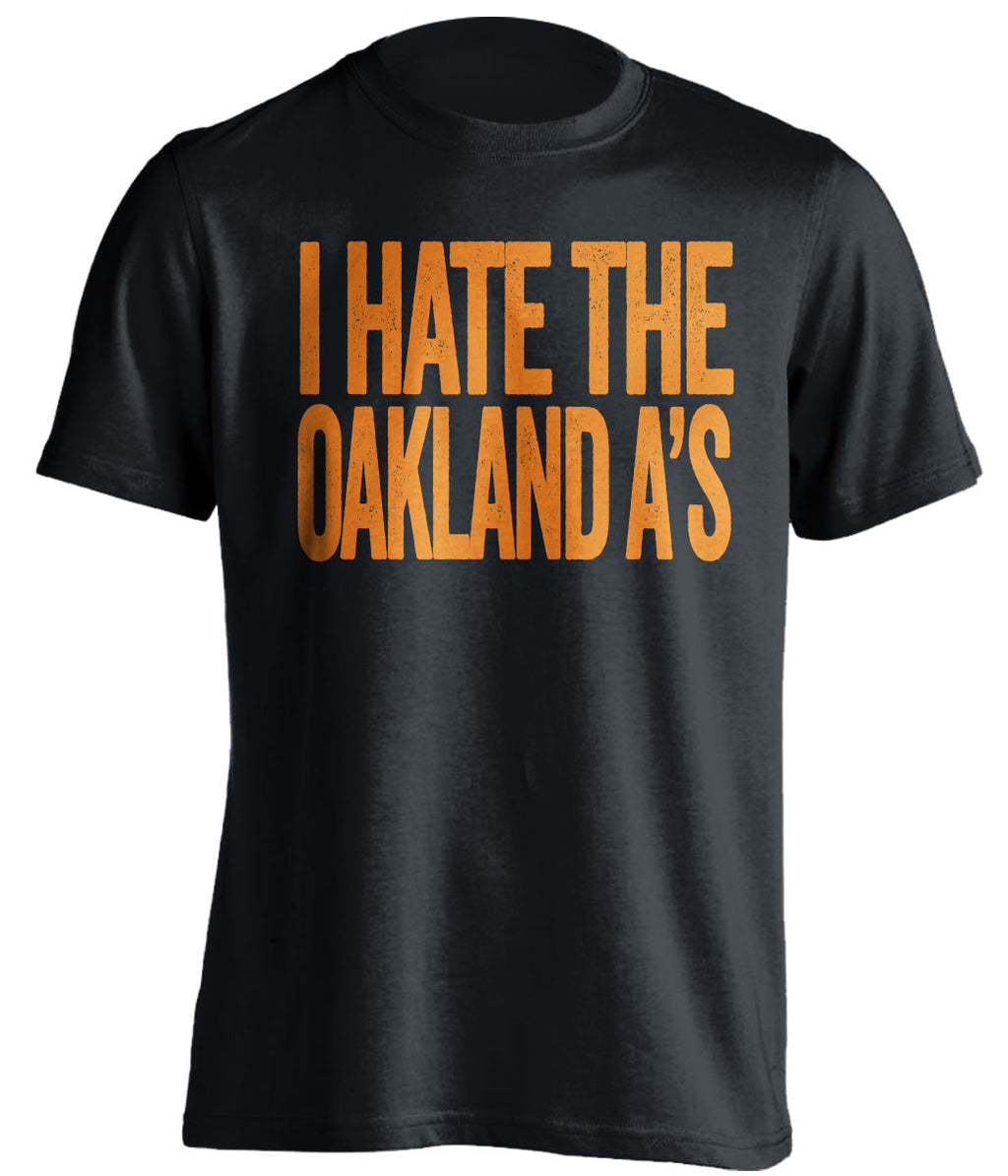 i hate the oakland a's los angeles angels black tshirt