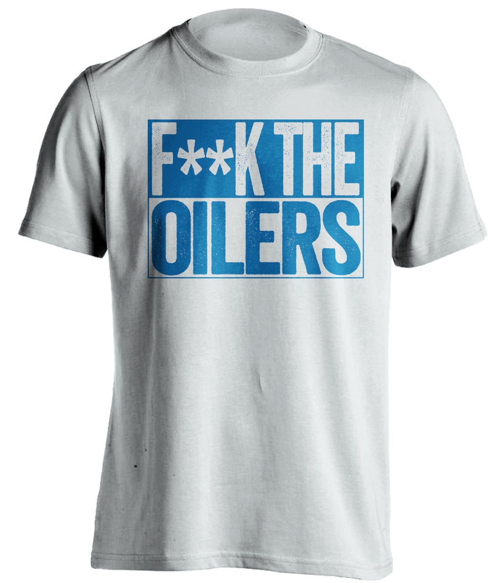 f**k the oilers winnipeg jets white shirt