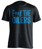 f**k the oilers winnipeg jets black tshirt