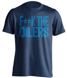 f**k the oilers winnipeg jets navy tshirt