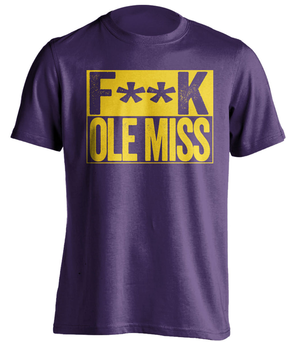 f**k ole miss lsu tigers purple shirt