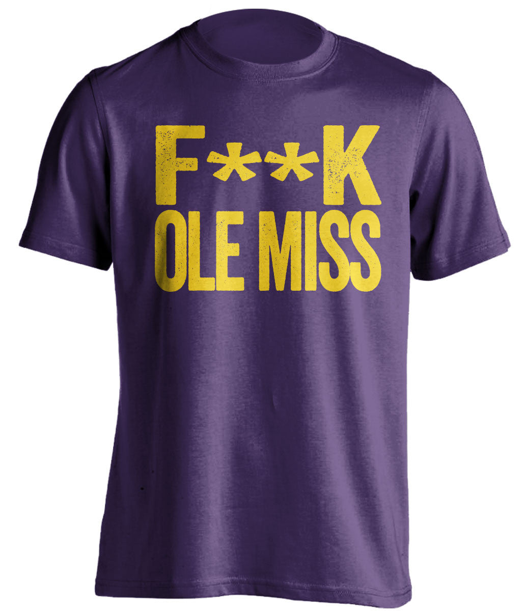 f**k ole miss lsu tigers purple tshirt