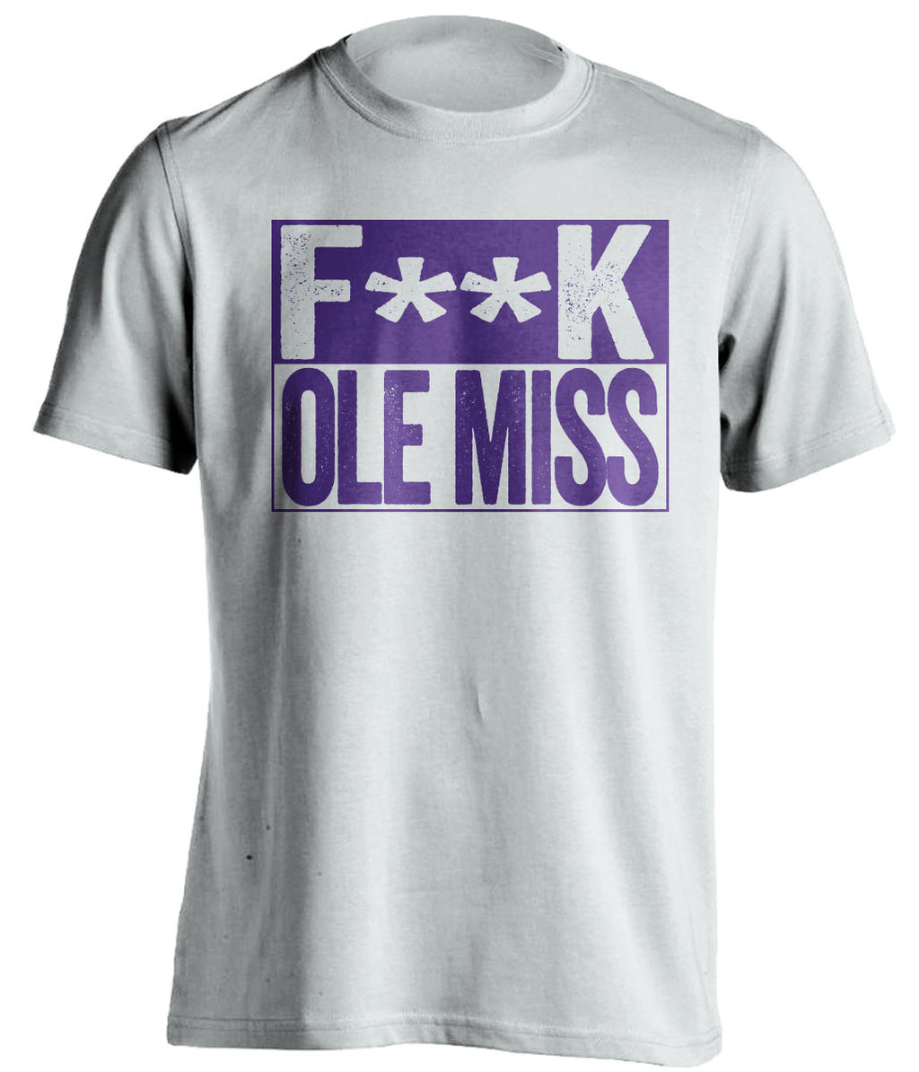 f**k ole miss lsu tigers white shirt